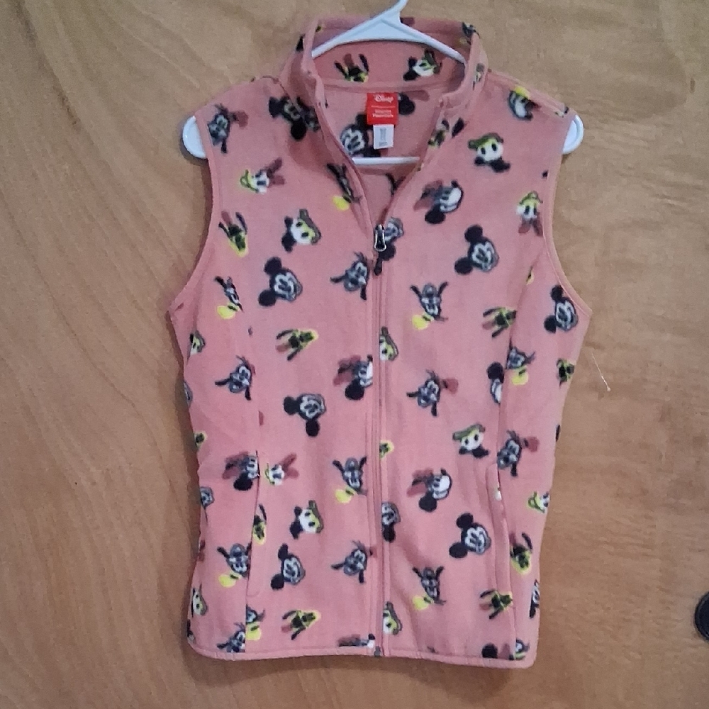Disney Kids Pink Character Fleece Vest
